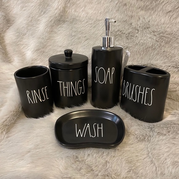 Rae Dunn Bath Rae Dunn Black Bathroom Set New Poshmark